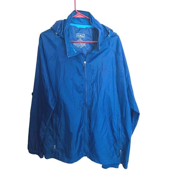 L.L. Bean Mens Blue Nylon Windbreaker Jacket XL Waterproof Lightweight Outdoor - Picture 2 of 9